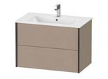 Duravit XViu Waschtisch-Unterschrank XV41260B275 81 x 56 x 48 cm, leinen, 2 Schubkästen, wandhängend, schwarz matt