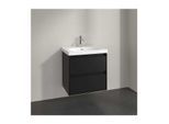 Villeroy und Boch Skyla Waschtischunterschrank C79500VL 2 Auszüge, 622 x 596 x 439 mm, Volcano Black