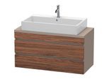 Duravit DuraStyle Waschtisch-Unterschrank DS530902143 100 x 47,8 cm, nussbaum dunkel/basalt matt, für Konsole, 2 Schubkästen