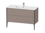 Duravit XViu Waschtisch-Unterschrank XV44840B243 121 x 59,4 x 48 cm, basalt matt, 2 Auszüge, stehend, schwarz matt