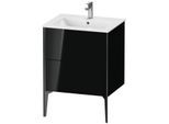 Duravit XViu Waschtisch-Unterschrank XV44810B240 61 x 59,4 x 48 cm, schwarz hochglanz, 2 Auszüge, stehend, schwarz matt
