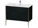 Duravit XViu Waschtisch-Unterschrank XV44830B116 101 x 59,4 x 48 cm, Eiche schwarz, 2 Auszüge, stehend, champagner matt