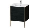 Duravit XViu Waschtisch-Unterschrank XV44810B116 61 x 59,4 x 48 cm, Eiche schwarz, 2 Auszüge, stehend, champagner matt