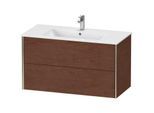 Duravit XViu Waschtisch-Unterschrank XV41270B113 101 x 56 x 48 cm, amerikanischer nussbaum, 2 Schubkästen, wandhängend, champagner matt