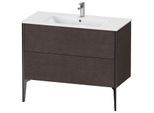 Duravit XViu Waschtisch-Unterschrank XV44830B272 101 x 59,4 x 48 cm, eiche dunkel gebürstet, 2 Auszüge, stehend, schwarz matt