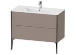 Duravit XViu Waschtisch-Unterschrank XV44830B243 101 x 59,4 x 48 cm, basalt matt, 2 Auszüge, stehend, schwarz matt