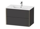 Duravit XViu Waschtisch-Unterschrank XV41260B180 81 x 56 x 48 cm, graphit supermatt, 2 Schubkästen, wandhängend, champagner matt
