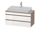 Duravit DuraStyle Waschtisch-Unterschrank DS530902243 100 x 47,8 cm, weiß hochglanz/basalt matt, für Konsole, 2 Schubkästen
