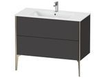 Duravit XViu Waschtisch-Unterschrank XV44830B180 101 x 59,4 x 48 cm, graphit supermatt, 2 Auszüge, stehend, champagner matt