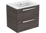 Ideal Standard Eurovit Plus Waschtisch Möbelpaket K2979LG mit Unterschrank, Lava Grau Dekor, 61x45x56,5cm