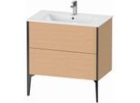 Duravit XViu Waschtisch-Unterschrank XV44820B212 81 x 59,4 x 48 cm, eiche gebürstet, 2 Auszüge, stehend, schwarz matt