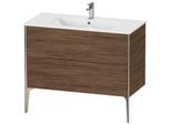 Duravit XViu Waschtisch-Unterschrank XV44830B121 101 x 59,4 x 48 cm, nussbaum dunkel, 2 Auszüge, stehend, champagner matt