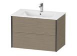 Duravit XViu Waschtisch-Unterschrank XV41260B235 81 x 56 x 48 cm, Eiche terra, 2 Schubkästen, wandhängend, schwarz matt