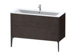 Duravit XViu Waschtisch-Unterschrank XV44840B272 121 x 59,4 x 48 cm, eiche dunkel gebürstet, 2 Auszüge, stehend, schwarz matt