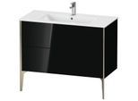 Duravit XViu Waschtisch-Unterschrank XV44830B140 101 x 59,4 x 48 cm, schwarz hochglanz, 2 Auszüge, stehend, champagner matt