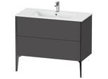 Duravit XViu Waschtisch-Unterschrank XV44830B249 101 x 59,4 x 48 cm, graphit matt, 2 Auszüge, stehend, schwarz matt