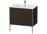 Duravit XViu Waschtisch-Unterschrank XV44820B169 81 x 59,4 x 48 cm, nussbaum gebürstet, 2 Auszüge, stehend, champagner matt