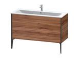 Duravit XViu Waschtisch-Unterschrank XV44840B279 121 x 59,4 x 48 cm, nussbaum natur, 2 Auszüge, stehend, schwarz matt