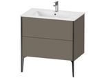 Duravit XViu Waschtisch-Unterschrank XV44820B290 81 x 59,4 x 48 cm, flannel grey seidenmatt, 2 Auszüge, stehend, schwarz matt