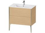 Duravit XViu Waschtisch-Unterschrank XV44820B130 81 x 59,4 x 48 cm, Eiche natur, 2 Auszüge, stehend, champagner matt
