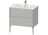 Duravit XViu Waschtisch-Unterschrank XV44820B107 81 x 59,4 x 48 cm, betongrau matt, 2 Auszüge, stehend, champagner matt