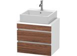 Duravit DuraStyle Waschtisch-Unterschrank DS530502118 60 x 47,8 cm, nussbaum dunkel/weiß matt, für Konsole, 2 Schubkästen