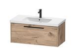 Duravit D-Code Waschtischunterschrank DC46680BD550000 Griff Diamantschwarz, Eiche Marmor, Wandhängend, Auszug 1, 984x400x460 mm