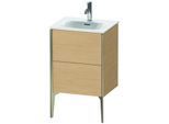 Duravit XViu Waschtisch-Unterschrank XV40690B130 51x42x59,1cm, 2 Auszüge, champagner matt, Eiche natur
