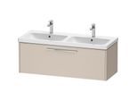 Duravit D-Code Doppel-Waschtischunterschrank DC4669010910000 Griff Chrom, Taupe Matt, Wandhängend, Auszug 1, 1184x400x460 mm