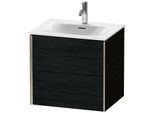 Duravit XViu Waschtisch-Unterschrank XV41320B116 61 x 55,7 x 48 cm, Eiche schwarz, 2 Schubkästen, champagner matt