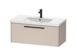 Duravit D-Code Waschtischunterschrank DC46680BD910000 Griff Diamantschwarz, Taupe Matt, Wandhängend, Auszug 1, 984x400x460 mm