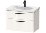Duravit D-Code Waschtischunterschrank DC46720BD220000 ,Griff Diamantschwarz, Weiß Hochglanz, Wandhängend, Schubkästen 2, 784x555x460 mm