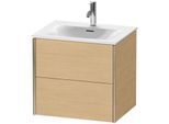 Duravit XViu Waschtisch-Unterschrank XV41320B130 61 x 55,7 x 48 cm, Eiche natur, 2 Schubkästen, champagner matt