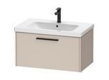 Duravit D-Code Waschtischunterschrank DC46670BD910000 Griff Diamantschwarz, Taupe Matt, Wandhängend, Auszug 1, 784x400x460 mm