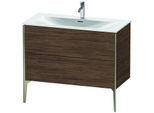 Duravit XViu Waschtisch-Unterschrank XV43030B121 101 x 59,1 x 48 cm, nussbaum dunkel, 2 Auszüge, champagner matt