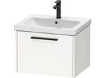 Duravit D-Code Waschtischunterschrank DC46650BD180000 Griff Diamantschwarz, Weiß Matt, Wandhängend, Auszug 1, 584x400x460 mm
