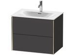 Duravit XViu Waschtisch-Unterschrank XV41330B180 71 x 55,7 x 48 cm, graphit supermatt, 2 Schubkästen, champagner matt