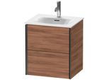 Duravit XViu Waschtisch-Unterschrank XV41310B279 51x42x55,7cm, 2 Schubkästen, schwarz matt, nussbaum natur