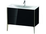 Duravit XViu Waschtisch-Unterschrank XV43030B140 101 x 59,1 x 48 cm, schwarz hochglanz, 2 Auszüge, champagner matt