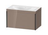 Duravit XViu Waschtisch-Unterschrank XV4610NB286C 80x48cm, 1 Auszug, schwarz matt, Rahmen C, cappucino hochglanz