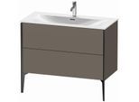 Duravit XViu Waschtisch-Unterschrank XV43030B290 101 x 59,1 x 48 cm, flannel grey seidenmatt, 2 Auszüge, schwarz matt