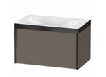 Duravit XViu Waschtisch-Unterschrank XV4610NB290P 80x48cm, 1 Auszug, schwarz matt, Rahmen P, flannel grey seidenmatt