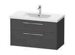 Duravit D-Code Waschtischunterschrank DC4673010490000 ,Griff Chrom, Graphit Matt, Wandhängend, Schubkästen 2, 984x555x460 mm