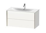 Duravit XViu Waschtisch-Unterschrank XV41350B118 101 x 55,7 x 48 cm, weiß matt, 2 Schubkästen, champagner matt