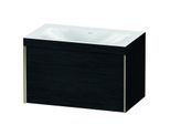 Duravit XViu Waschtisch-Unterschrank XV4610NB116C 80x48cm, 1 Auszug, champagner matt, Rahmen C, Eiche schwarz
