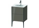 Duravit XViu Waschtisch-Unterschrank XV40690B289 51x42x59,1cm, 2 Auszüge, schwarz matt, flannel grey hochglanz