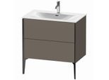Duravit XViu Waschtisch-Unterschrank XV43020B290 81 x 59,1 x 48 cm, flannel grey seidenmatt, 2 Auszüge, schwarz matt