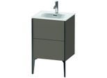 Duravit XViu Waschtisch-Unterschrank XV40690B290 51x42x59,1cm, 2 Auszüge, schwarz matt, flannel grey seidenmatt