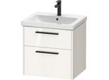 Duravit D-Code Waschtischunterschrank DC46700BD220000 ,Griff Diamantschwarz, Weiß Hochglanz, Wandhängend, Schubkästen 2, 584x555x460 mm