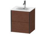 Duravit XViu Waschtisch-Unterschrank XV41310B213 51x42x55,7cm, 2 Schubkästen, schwarz matt, amerikanischer nussbaum